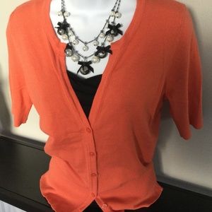 Ann Taylor tangerine short sleeve sweater